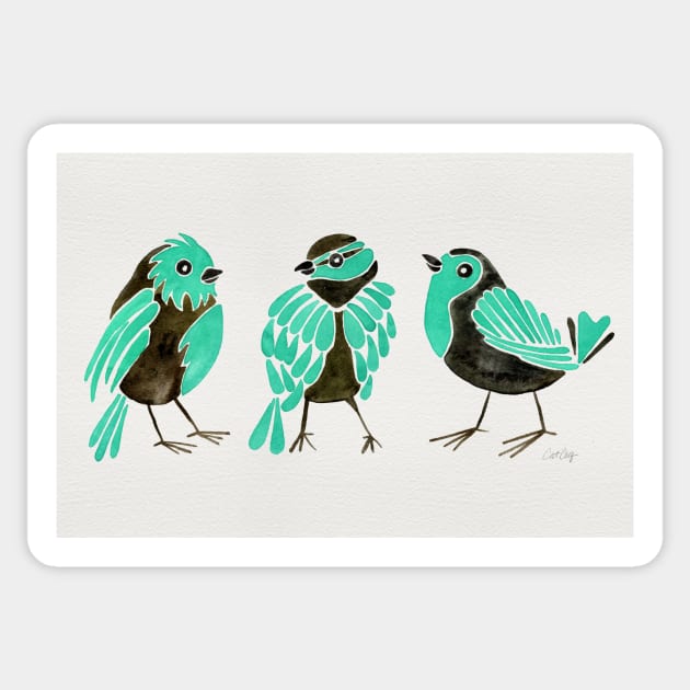 finches turquoise Sticker by CatCoq